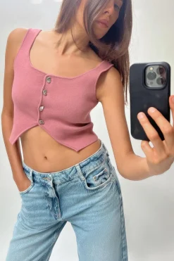 Outlet TOP CROP PUNTO LISO Mujer Tops / Bodies