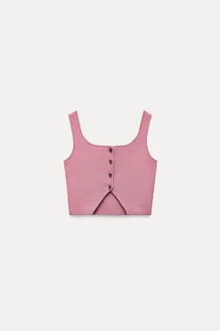 Outlet TOP CROP PUNTO LISO Mujer Tops / Bodies