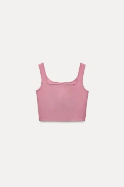 Outlet TOP CROP PUNTO LISO Mujer Tops / Bodies