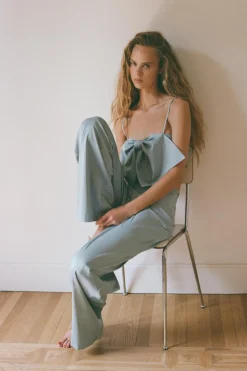 Clearance TOP CROP SATINADO LAZO Mujer Tops / Bodies