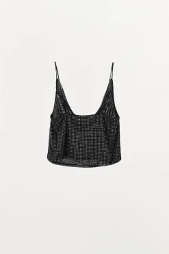 New TOP CROP TUL BRILLOS Mujer Tops / Bodies