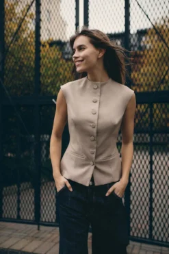 Clearance TOP CUADROS BOTONES Mujer Tops / Bodies