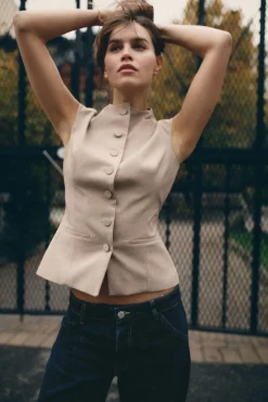 Clearance TOP CUADROS BOTONES Mujer Tops / Bodies