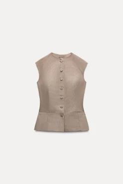 Clearance TOP CUADROS BOTONES Mujer Tops / Bodies