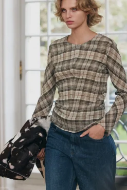 Fashion TOP CUADROS ZW COLLECTION Mujer Tops / Bodies