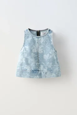 Niños ZARA 6 - 14 Años·Total Look<TOP DENIM FLORES