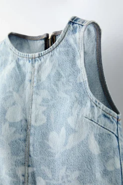 Niños ZARA 6 - 14 Años·Total Look<TOP DENIM FLORES