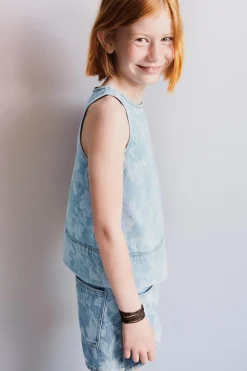 Niños ZARA 6 - 14 Años·Total Look<TOP DENIM FLORES
