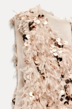 Discount TOP DESFLECADO LENTEJUELAS Mujer Tops / Bodies