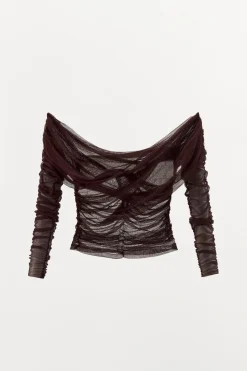 Clearance TOP DRAPEADO CRUZADO SEDA 100% Mujer Tops / Bodies|Lenceria