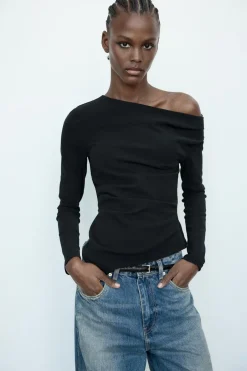 Clearance TOP ELÁSTICO ASIMÉTRICO Mujer Tops / Bodies