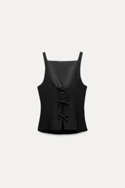 Discount TOP ELÁSTICO LAZOS ESPALDA Mujer Tops / Bodies