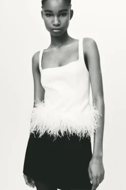 Online TOP ELÁSTICO PLUMAS Mujer Tops / Bodies