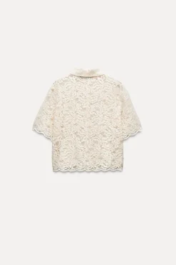 Best TOP ENCAJE BOTÓN PERLA Mujer Camisas / Blusas