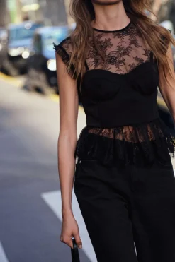 Clearance TOP ENCAJE COMBINADO Mujer Tops / Bodies