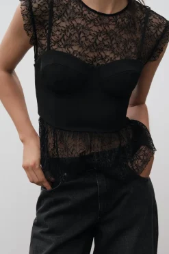 Sale TOP ENCAJE COMBINADO Mujer Tops / Bodies