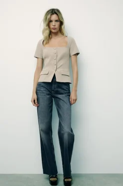 Fashion TOP ESCOTE CUADRADO Mujer Tops / Bodies