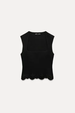 Outlet TOP ESCOTE CUADRADO PUNTO STRETCH Mujer Tops / Bodies