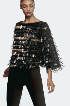 Discount TOP FLECOS LENTEJUELAS Mujer Tops / Bodies