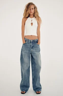 Outlet TOP HALTER ELÁSTICO LAZOS Mujer Tops / Bodies