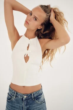 Outlet TOP HALTER ELÁSTICO LAZOS Mujer Tops / Bodies