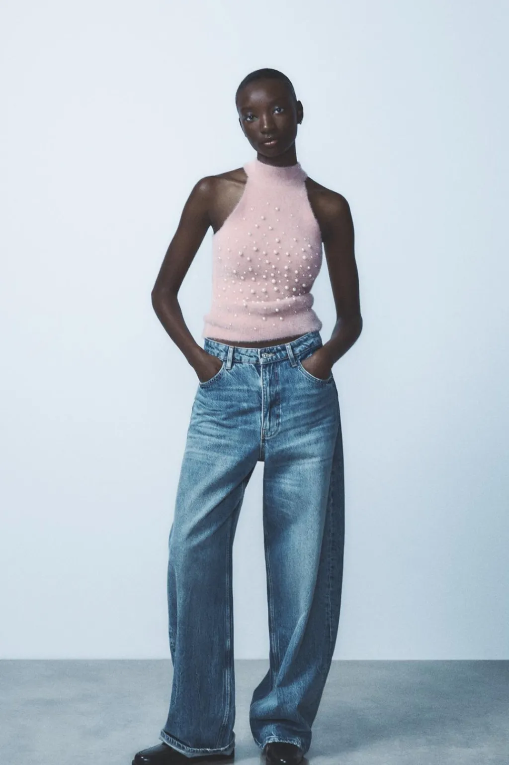 Online TOP HALTER EFECTO PELO PERLAS Mujer Tops / Bodies