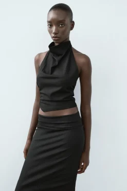 Fashion TOP HALTER ELÁSTICO Mujer Tops / Bodies