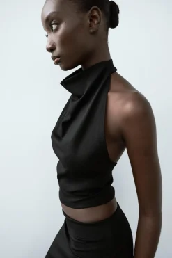 Fashion TOP HALTER ELÁSTICO Mujer Tops / Bodies