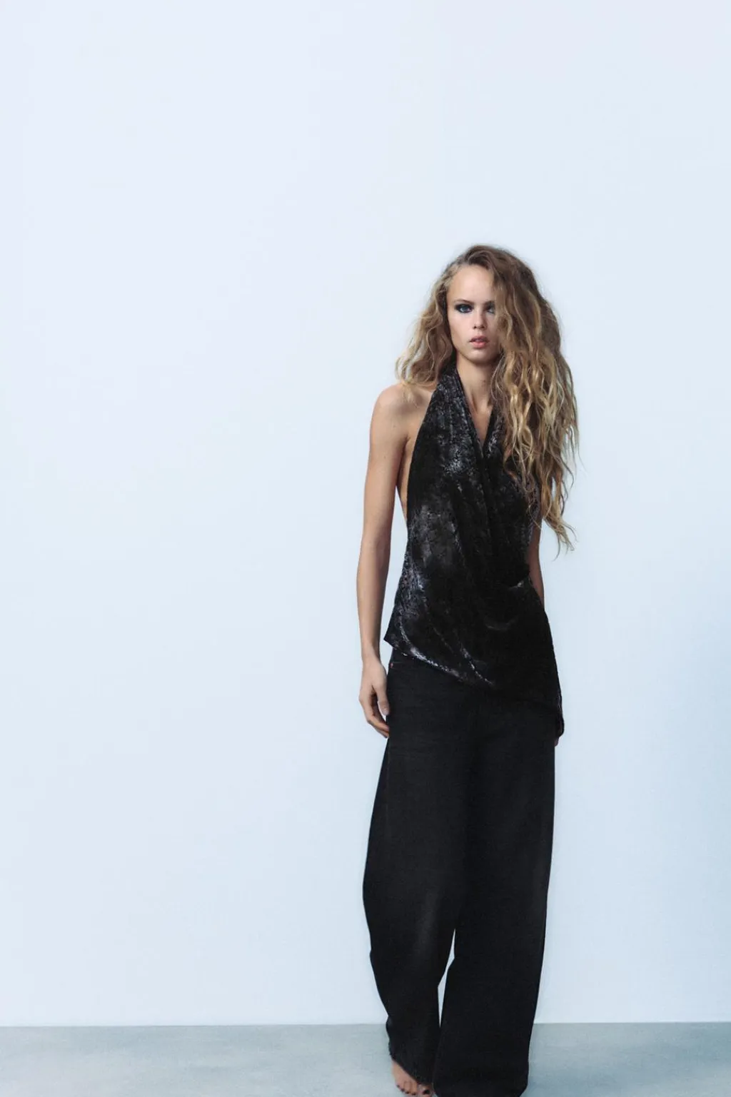 Sale TOP HALTER FLOCADO Mujer Tops / Bodies