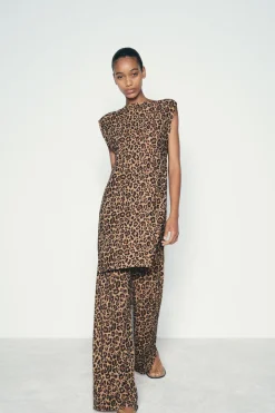 Hot TOP LARGO PUNTO ESTAMPADO ANIMAL Mujer Cárdigan / Jerséis|Punto