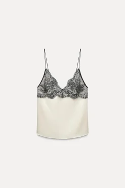 Sale TOP LENCERO ENCAJE ZW COLLECTION Mujer Tops / Bodies