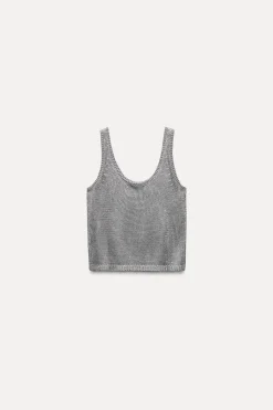 Online TOP LISO PUNTO METALIZADO Mujer Cárdigan / Jerséis|Punto