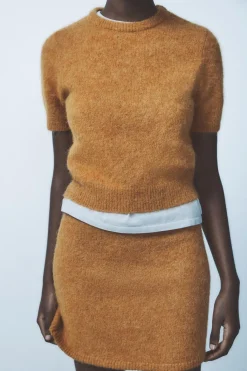 Hot TOP MANGA CORTA CON ALPACA Y LANA Mujer Cárdigan / Jerséis|Punto