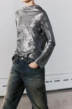 Best TOP METALIZADO ZW COLLECTION Mujer Tops / Bodies