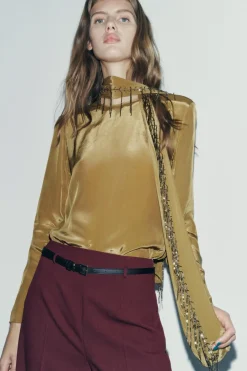 Hot TOP PAÑUELO BORDADO ZW COLLECTION Mujer Tops / Bodies|Camisas / Blusas