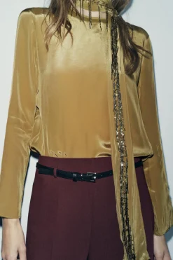 Hot TOP PAÑUELO BORDADO ZW COLLECTION Mujer Tops / Bodies|Camisas / Blusas