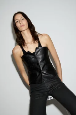 New TOP PIEL PALABRA DE HONOR BOTONES Mujer Tops / Bodies