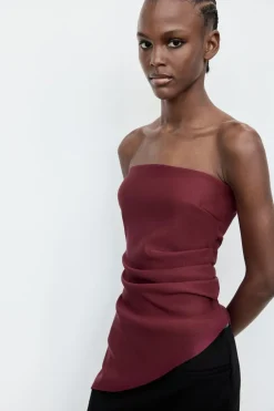 Discount TOP PLIEGUES ASIMÉTRICO Mujer Tops / Bodies