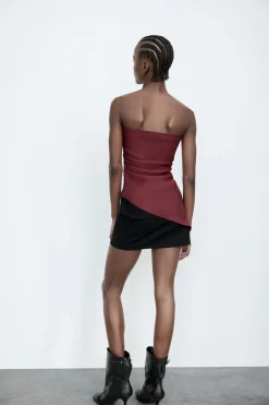 Discount TOP PLIEGUES ASIMÉTRICO Mujer Tops / Bodies