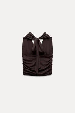 Best TOP POLIAMIDA HALTER FRUNCE Mujer Tops / Bodies