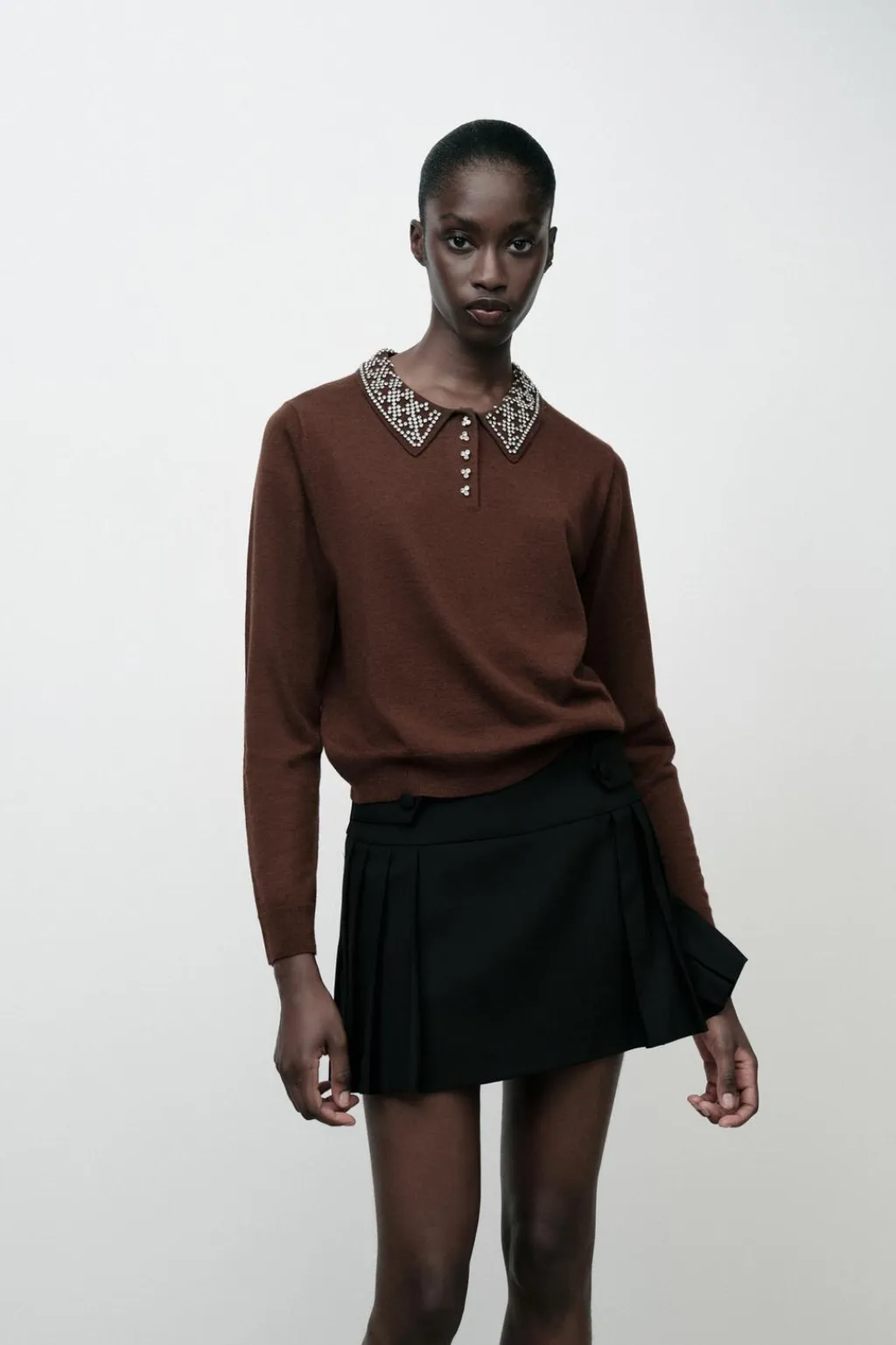 Online TOP POLO PUNTO ABALORIOS JOYA Mujer Cárdigan / Jerséis|Punto