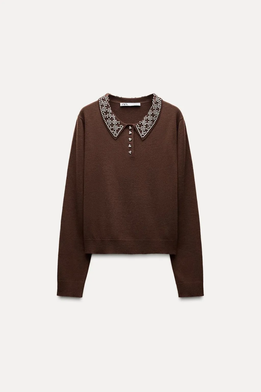 Online TOP POLO PUNTO ABALORIOS JOYA Mujer Cárdigan / Jerséis|Punto