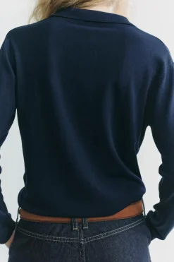 New TOP POLO PUNTO LISO Mujer Cárdigan / Jerséis|Punto