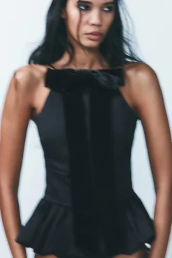 Fashion TOP POPELÍN GLOBO LAZO Mujer Tops / Bodies