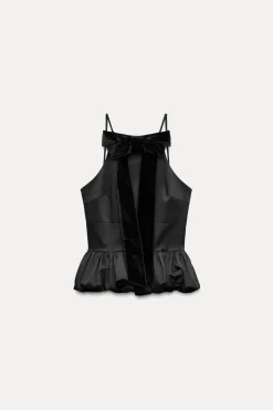 Fashion TOP POPELÍN GLOBO LAZO Mujer Tops / Bodies