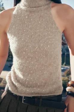 Hot TOP PUNTO ABALORIOS Mujer Cárdigan / Jerséis|Punto