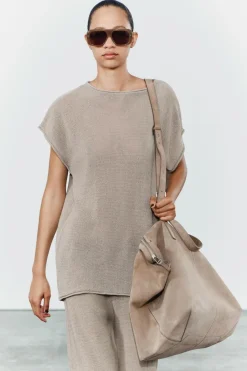 Sale TOP PUNTO ACABADOS VUELTA Mujer Cárdigan / Jerséis|Punto