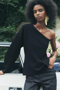 Discount TOP PUNTO ASIMÉTRICO Mujer Cárdigan / Jerséis|Punto