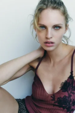 Fashion TOP PUNTO BORDADOS Mujer Tops / Bodies|Lenceria