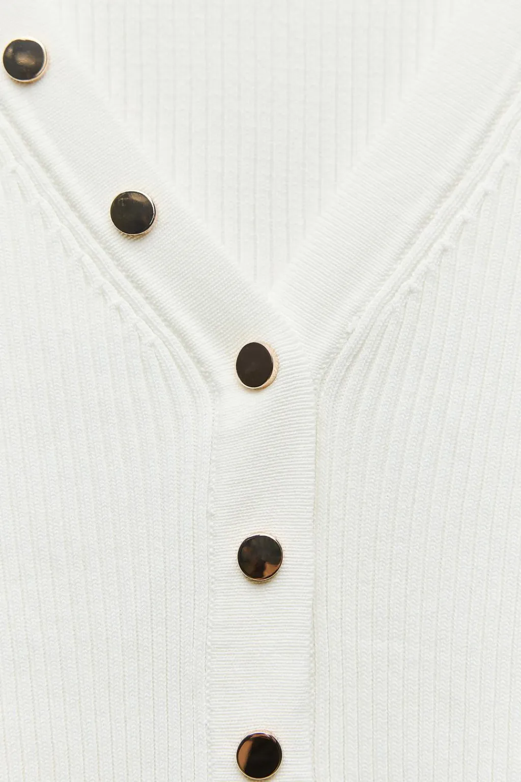 Outlet TOP PUNTO BOTONES DORADOS Mujer Cárdigan / Jerséis|Punto